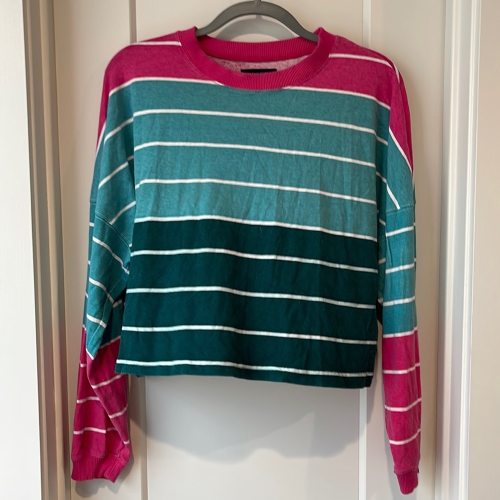 Urban Outfitters Striped Cropped Long Sleeve